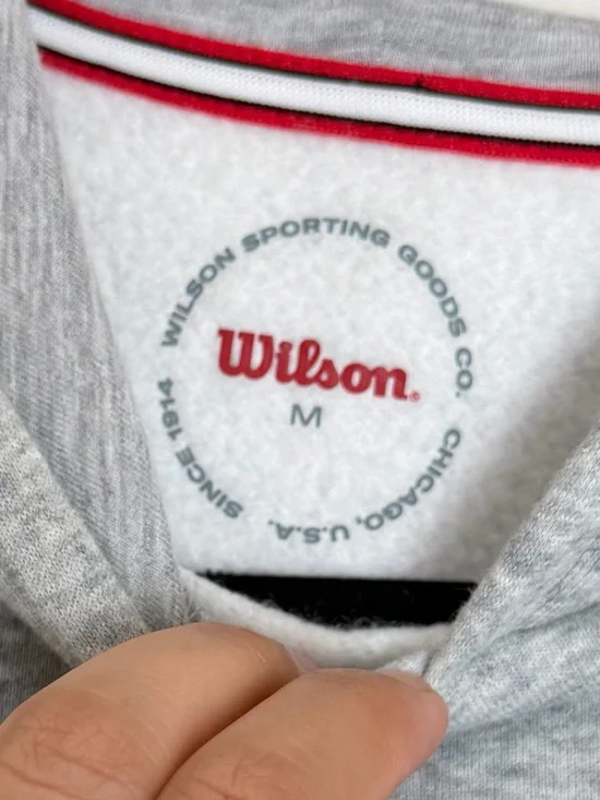 Wilson Gray Pullover Hoodie with Maroon Script Logo size M - Picture 5 of 6